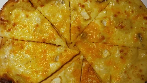 Sliced homemade pizza Stock Footage 165608627