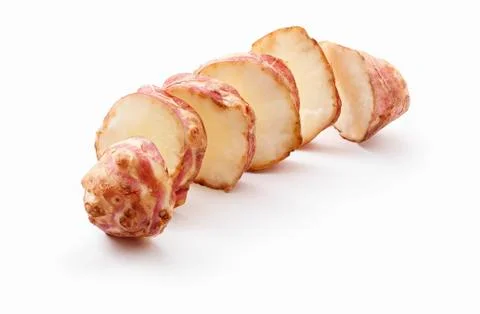 Sliced Jerusalem artichoke 스톡 사진