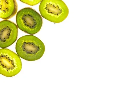 Sliced kiwi background Stock Photos