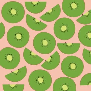 Sliced kiwi fruit Stock Illustration