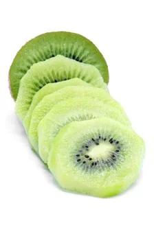 Sliced kiwi fruit Stock Photos
