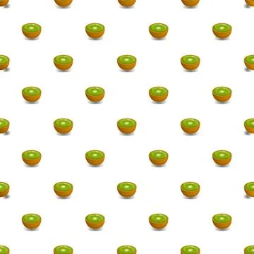Sliced kiwi fruit repeating pattern background 스톡 일러스트