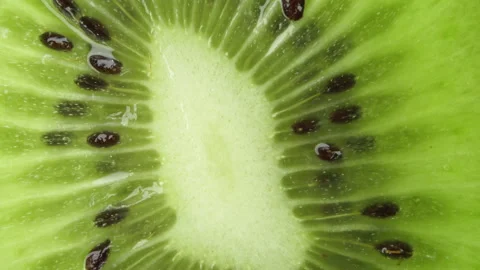 Sliced kiwi rotating close up Stock Footage 155280044
