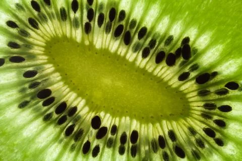 Sliced kiwi texture close up super food Stock Photos