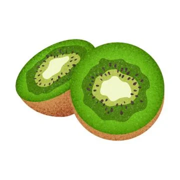 Sliced ​​kiwi on a white background, isolated vector art Stock Illustration