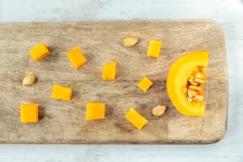 Sliced kuri squash Stock Photos
