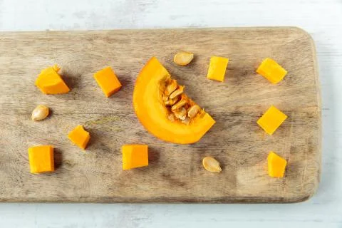 Sliced kuri squash Stock Photos
