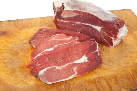 Sliced ??lamb meat Stock Photos