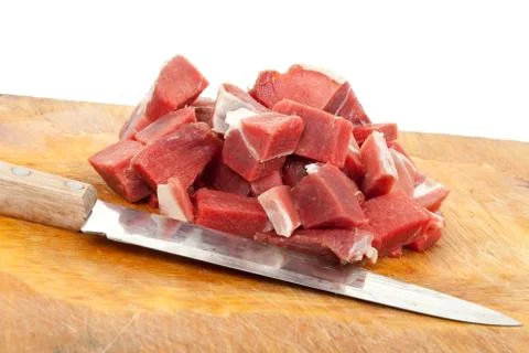 Sliced ??lamb meat Stock Photos