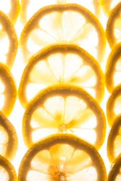 Sliced Lemon Background. Stock Photos