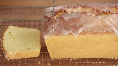 Sliced lemon cake Stock Footage 24657177