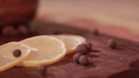 Sliced lemon Stock Footage 49159724