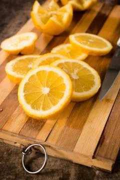 Sliced lemon Stock Photos