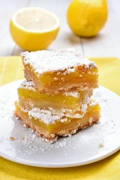 Sliced lemon pie Stock Photos