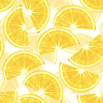 Sliced lemon seamless pattern Stock Illustration
