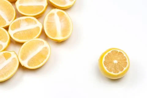 Sliced lemons half on a light background Stock Photos