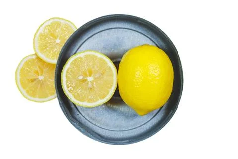 Sliced lemons isolated on white background Stock Photos