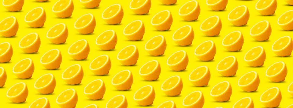 Sliced lemons pattern Stock Photos