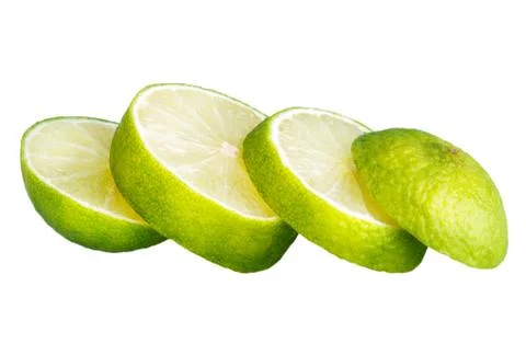 Sliced lime isolated on white background Stock Photos