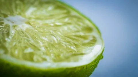 Sliced lime macro Stock Photos