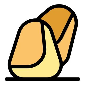 Sliced loaf of bread with crust showing delicious texture Stock Illustration