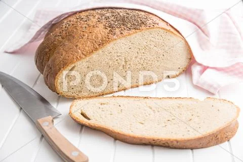 Sliced loaf of bread. Stock Photos