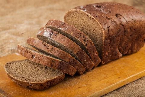 Sliced loaf rye bread Stock Photos