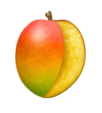 Sliced mango isolated Stock Photos