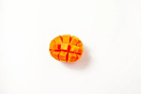 Sliced ??mango isolated on white background, fresh orange mango Stock Photos