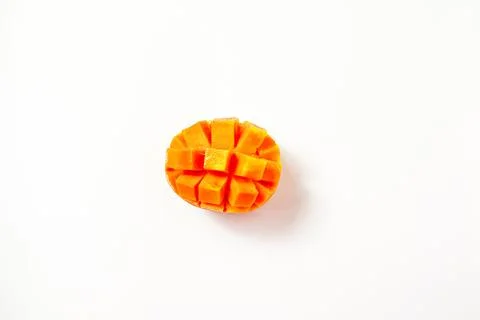 Sliced ??mango isolated on white background, fresh orange mango Stock Photos