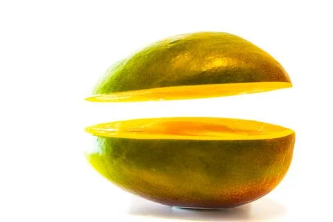 Sliced Mango with white background Stock Photos