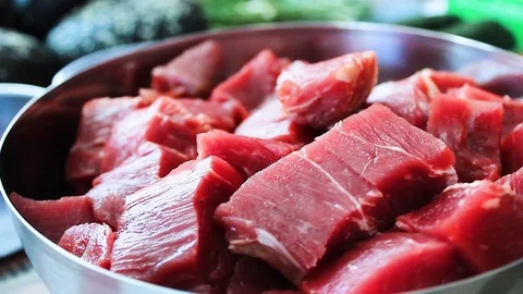 Sliced marble beef in a plate Stock Footage 109471304