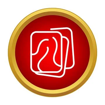 Sliced meat cold cuts icon in red button Stock Illustration