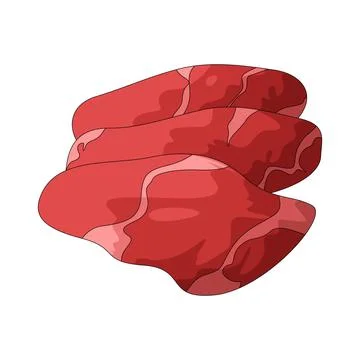 Sliced meat illustration Stock Illustration