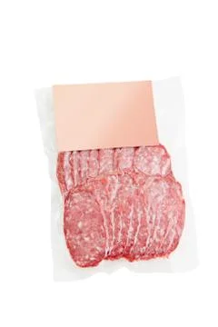Sliced meat packaged Stock Photos