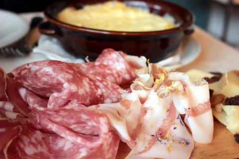 Sliced meat Stock Photos