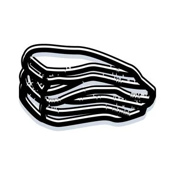 Sliced meat strips hand drawn creative illustration Stock Illustration