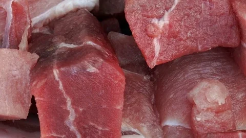 Sliced meat on the table close up Stock Footage 71965013