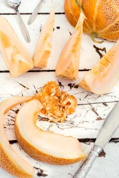 Sliced melon Stock Photos