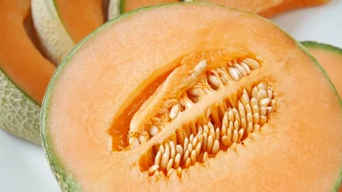 Sliced melon on a plate. Stock Footage 302053282