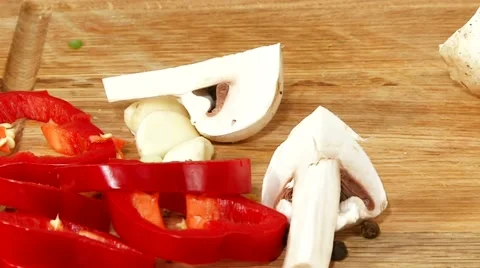 Sliced mushrooms Stock Footage 51620474