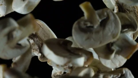 Sliced Mushrooms HD Pro Stock Footage 73138512