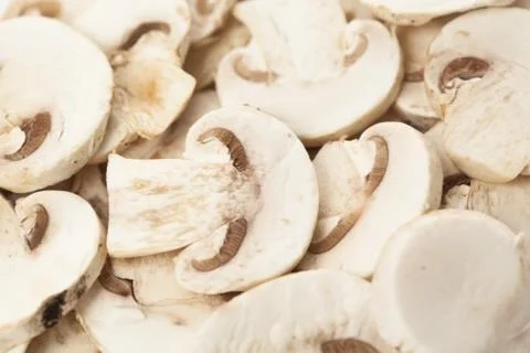 Sliced mushrooms packaged Stock Photos