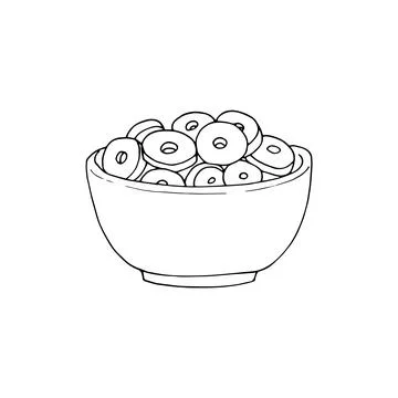 Sliced olives in a bowl Stock Illustration
