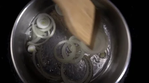 Sliced onion in boiled water 스톡 동영상 64544441