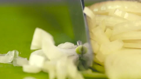 Sliced onion close up slow motion Stock Footage 54092207