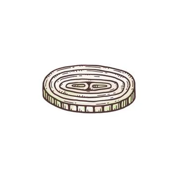 Sliced onion ring, vegetable hamburger ingredient, healthy fresh natural food. Stock Illustration