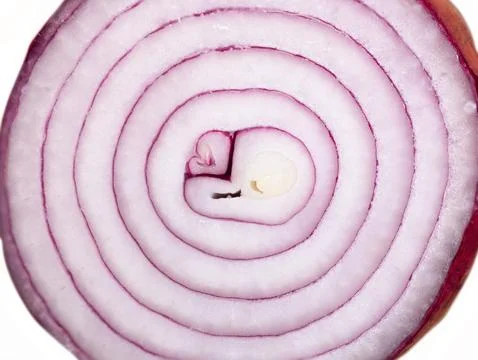 Sliced onion on white background Foto stock