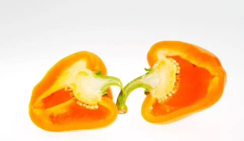 Sliced orange bell pepper Stock Photos