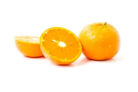 Sliced orange fruit Stock Photos